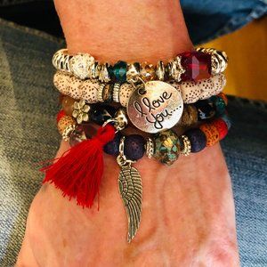 Bohemian Bracelet Set/Woman Crystal Bead Bracelet